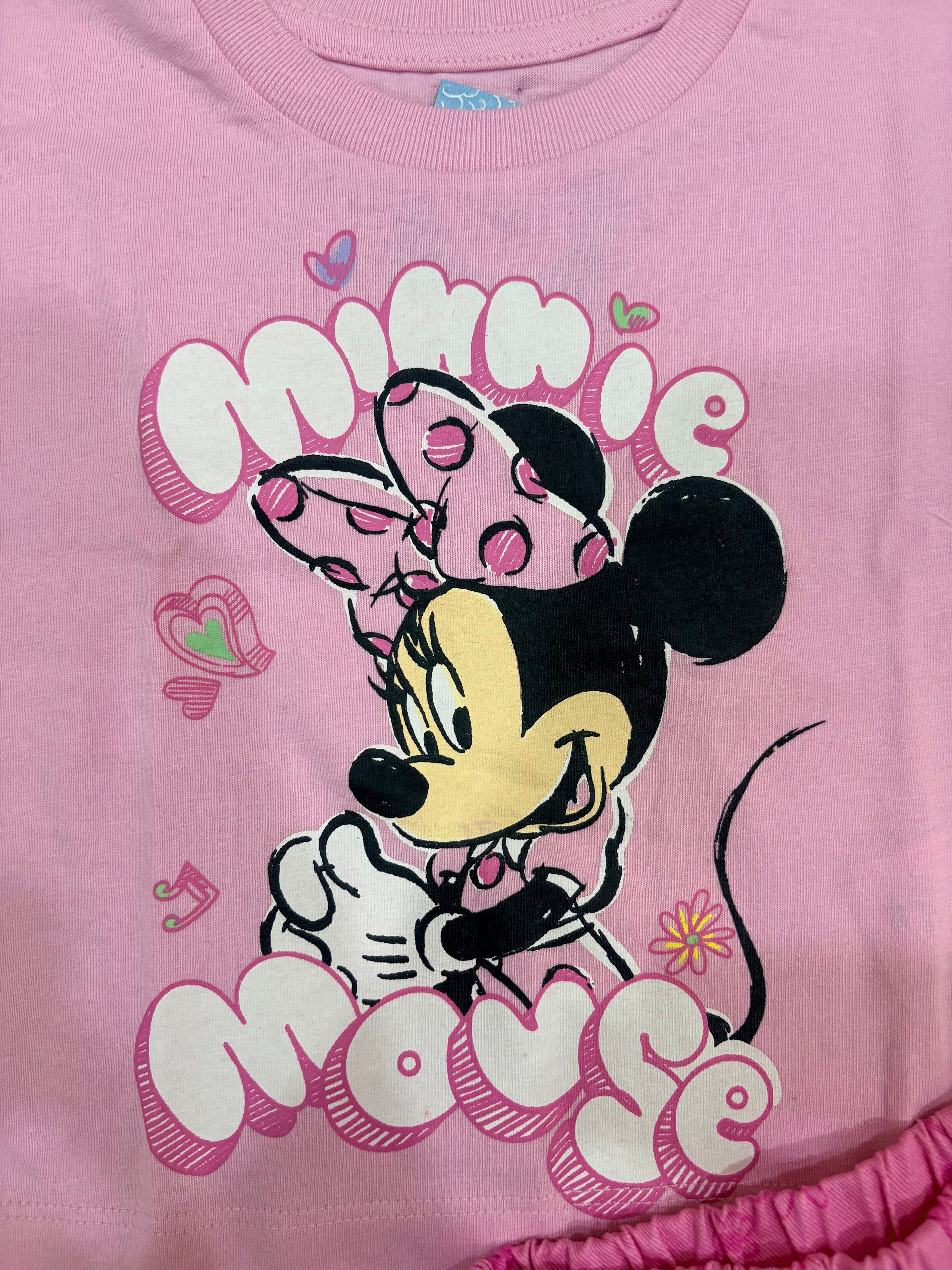Baby Girl Minnie Mouse Pink Shorts Set