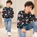 Boys Black Printed Sweatshirt