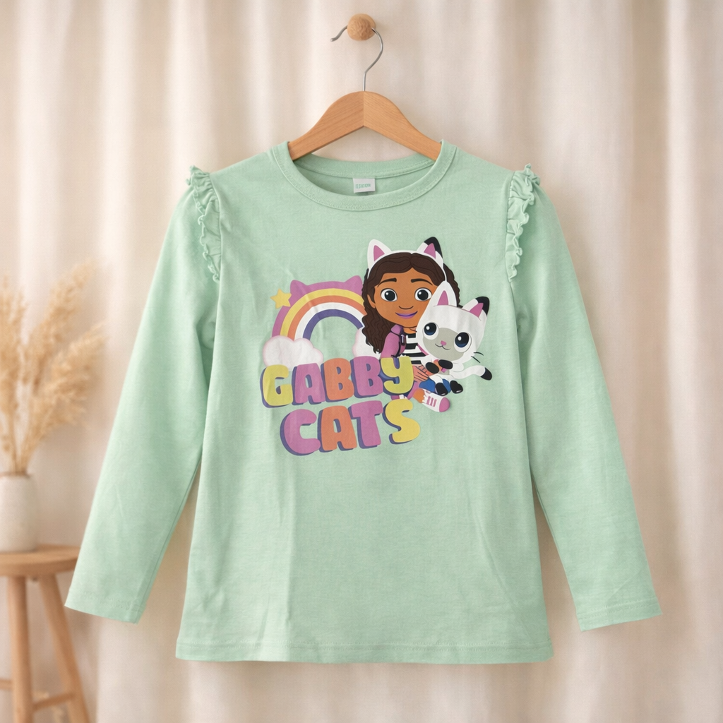 Gabby Cats Graphic Full Sleeve T-Shirt