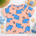 Peach Blue Shark Cotton T-Shirt