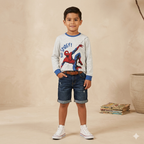 Spiderman Print Full Sleeve T-Shirt