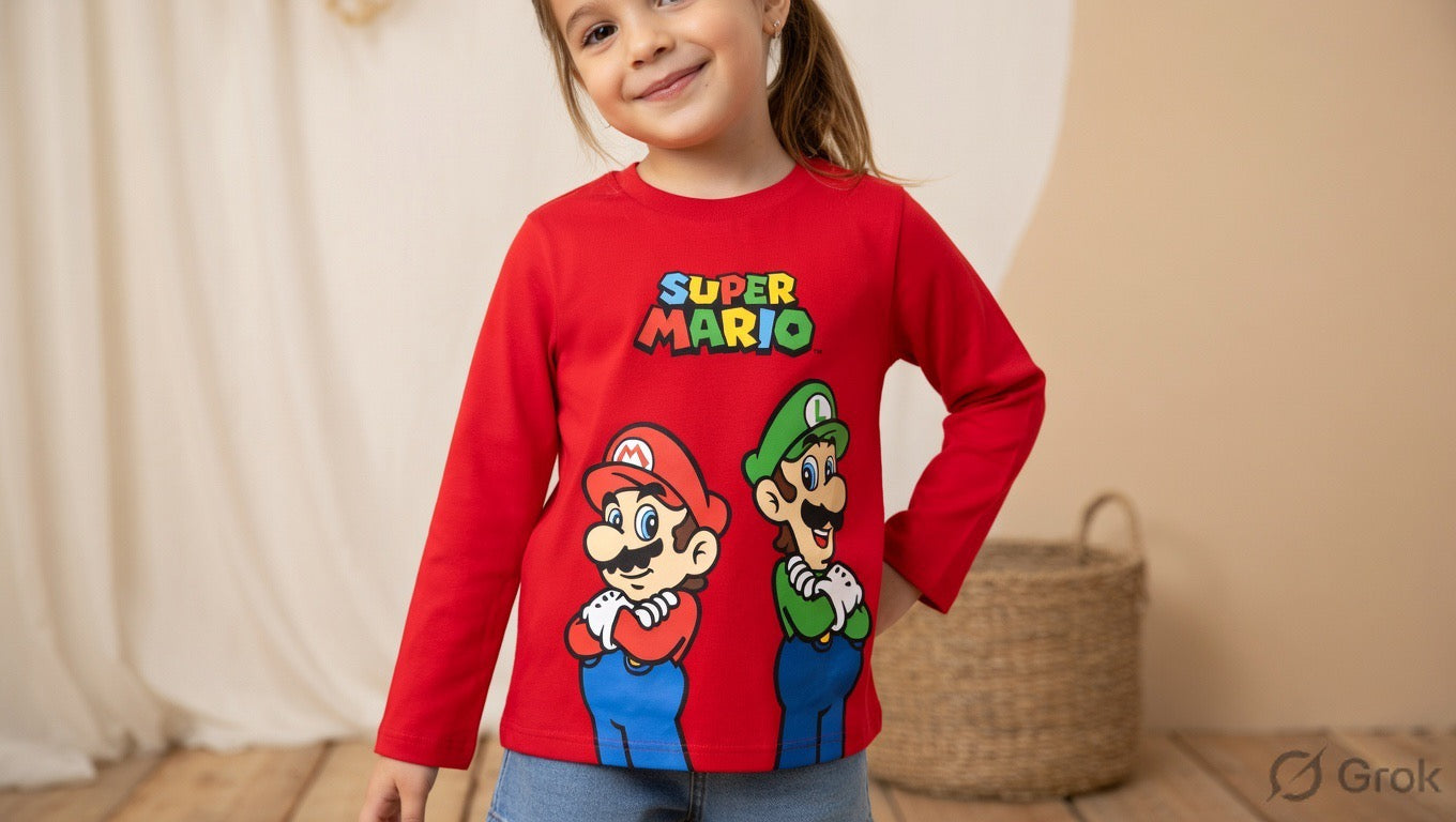 Super Mario & Luigi Graphic Full Sleeve T-Shirt