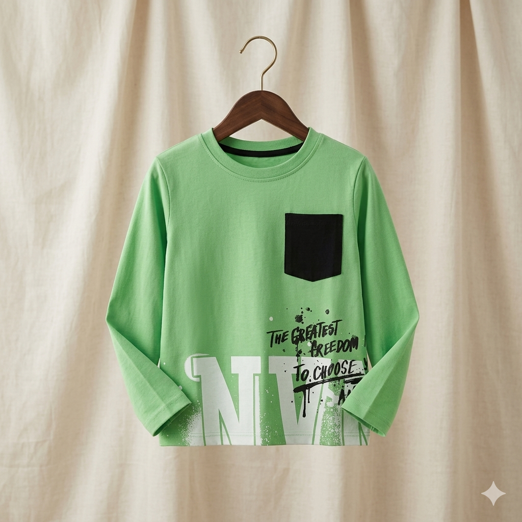 Stylish Graphic Pocket Full Sleeve T-Shirt