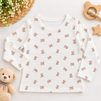 Cream Teddy Bear Print Cotton T-Shirt