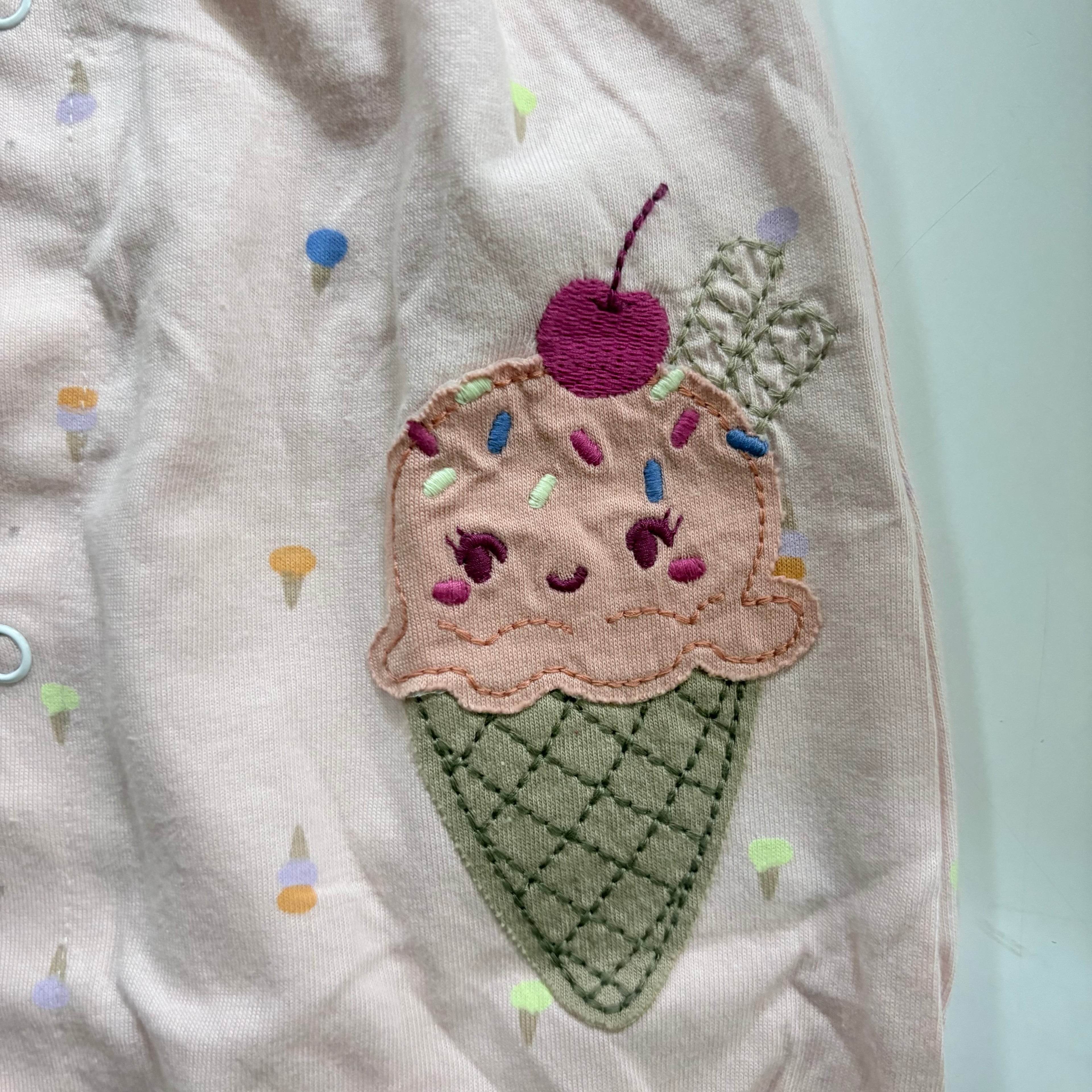 Pink Ice Cream Baby Jumpsuit