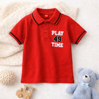 Play Time Red Polo T-Shirt for Kids