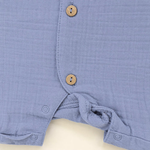 Blue Muslin Baby Jumpsuit