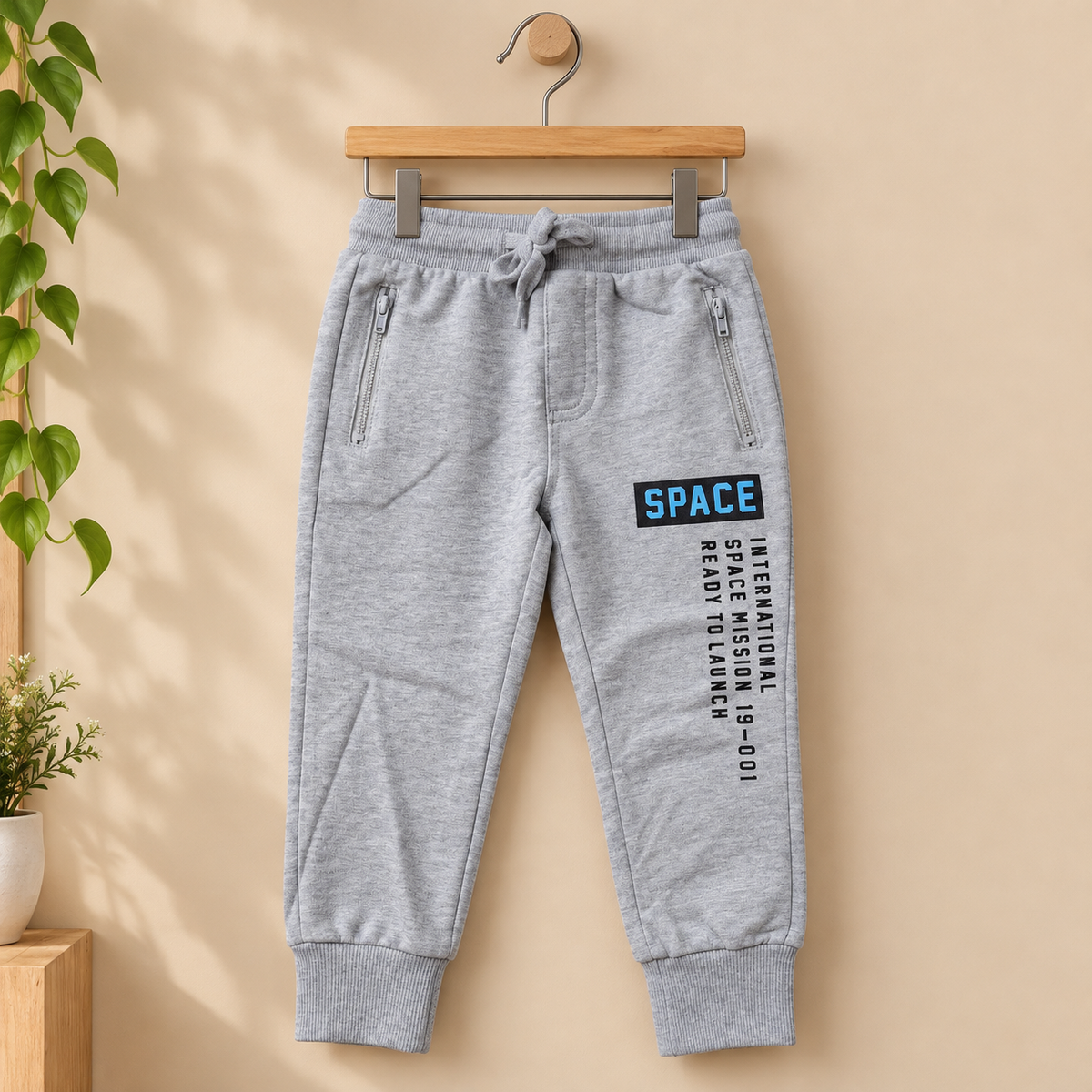 Grey Kids Jogger Pants – Space Print