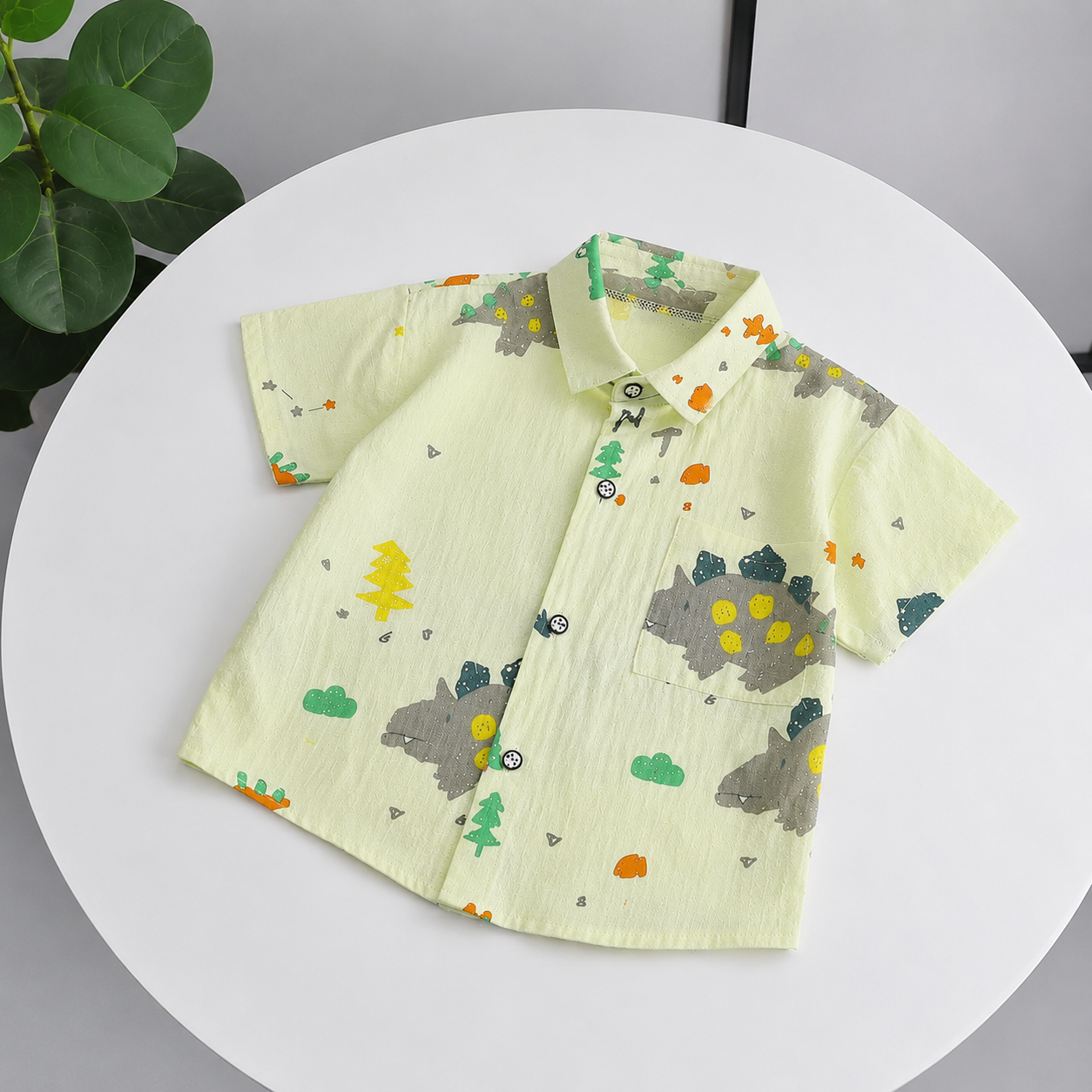 Dino Explorer Shirt & Denim Shorts Set