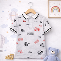 Grey Playtime Printed Polo T-Shirt