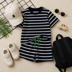 Babyhug Navy Striped Summer Co-ord Set