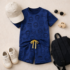 Babyhug Blue Marvel Shorts Set