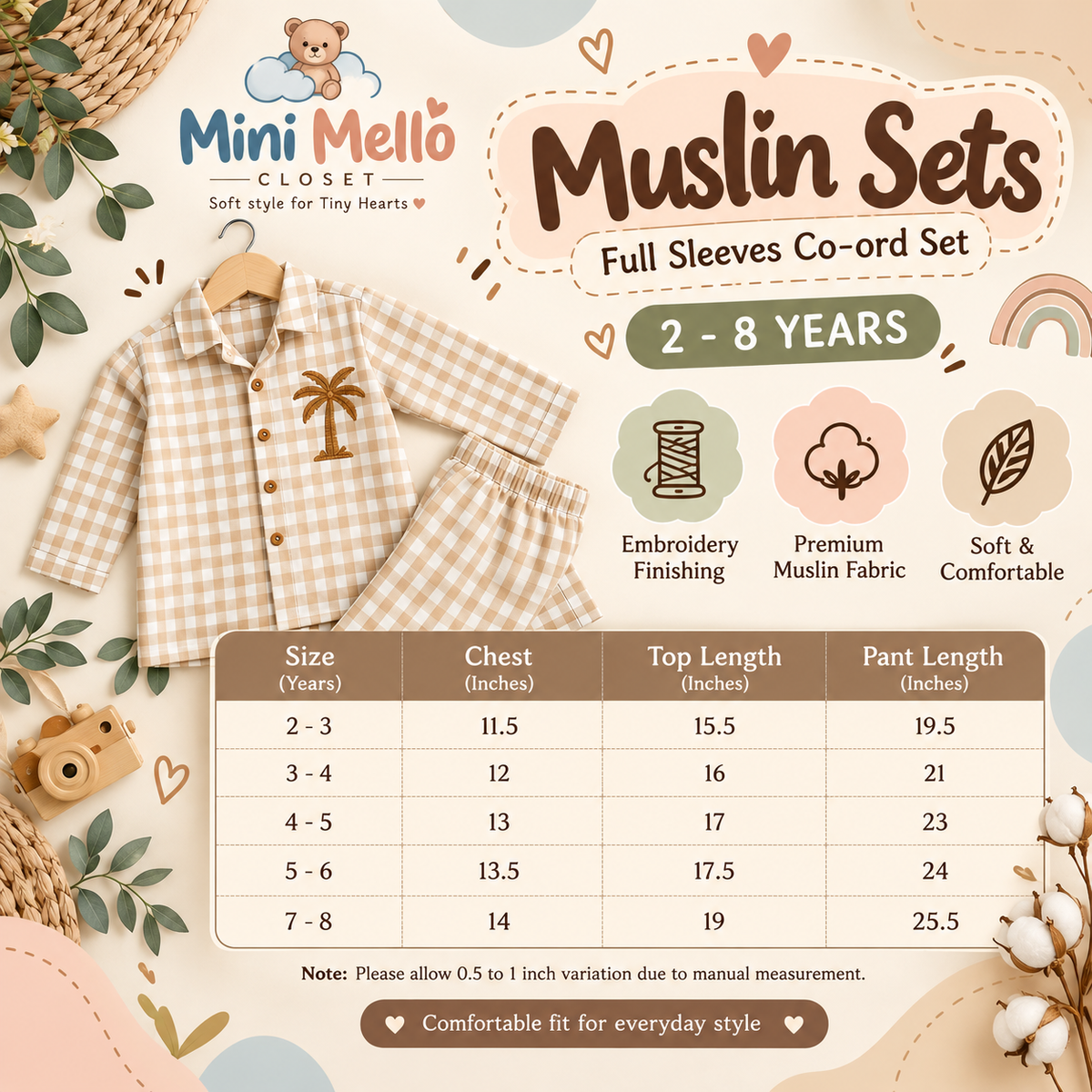 Red Floral Muslin Co-ord Set