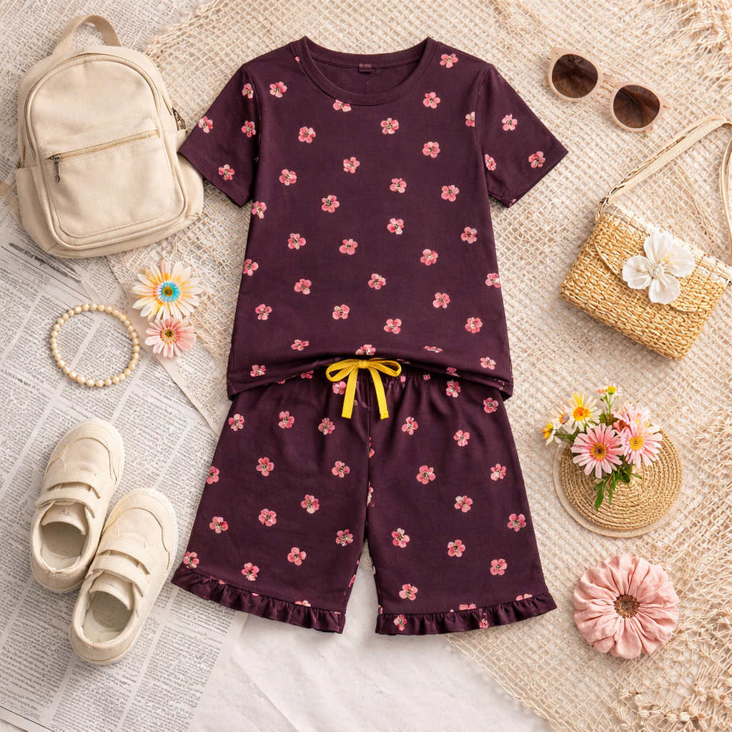 Cherry Charm Girls Shorts Set