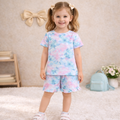 Pastel Tie-Dye Shorts Set