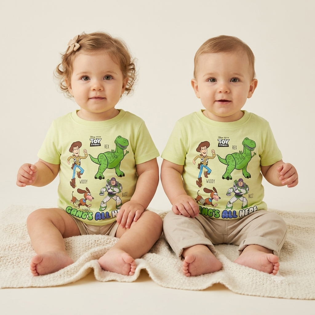 Green Toy Story Cotton T-Shirt