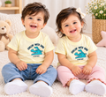 Cream Chillin’ With Dad Crocodile Print Cotton T-Shirt