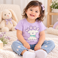 Lilac Puppy Cotton T-Shirt