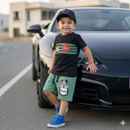 Babyhug Green Mickey Short Set