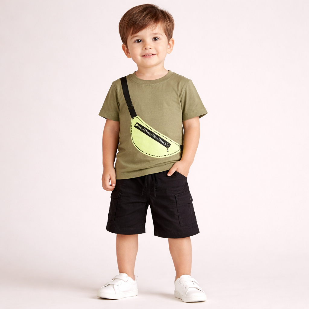 Zara Crossbody Print T-Shirt & Shorts Set