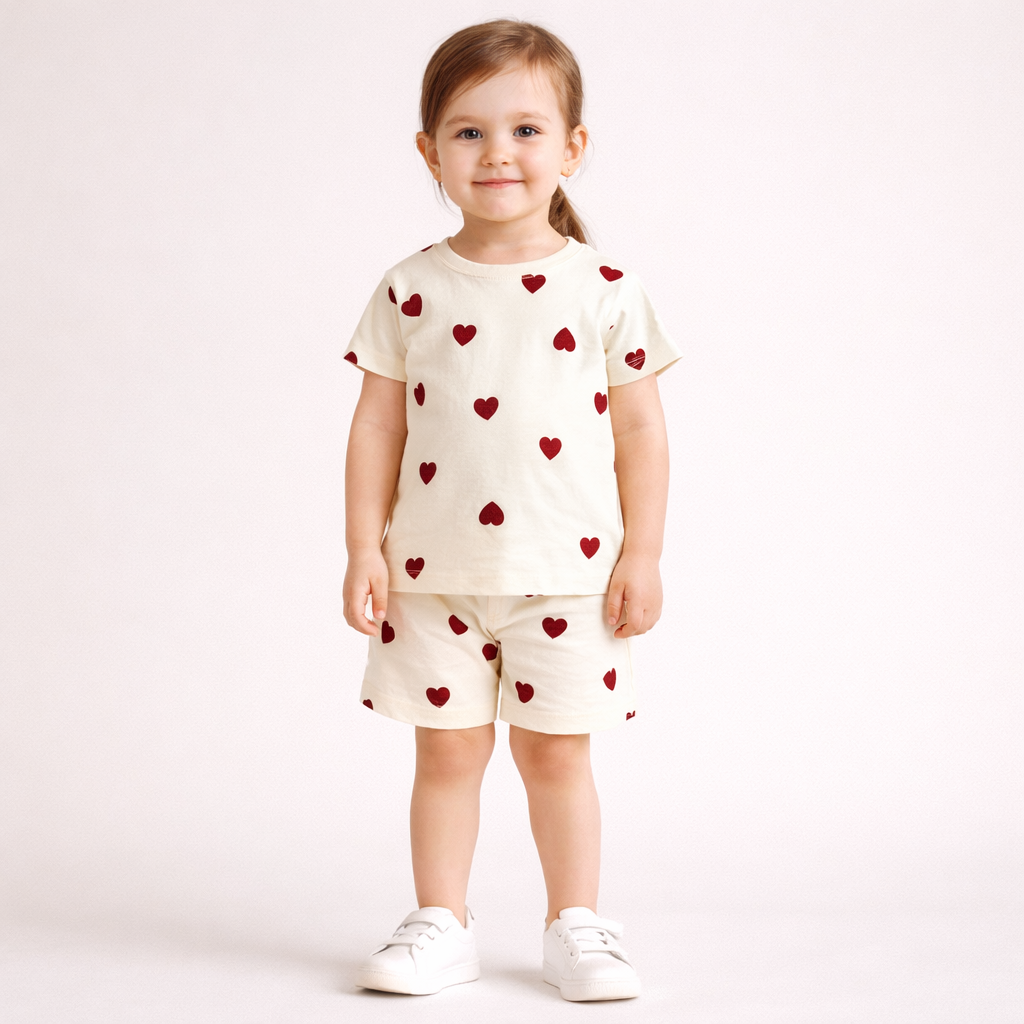 Primark Sweet Hearts Cotton Shorts Set