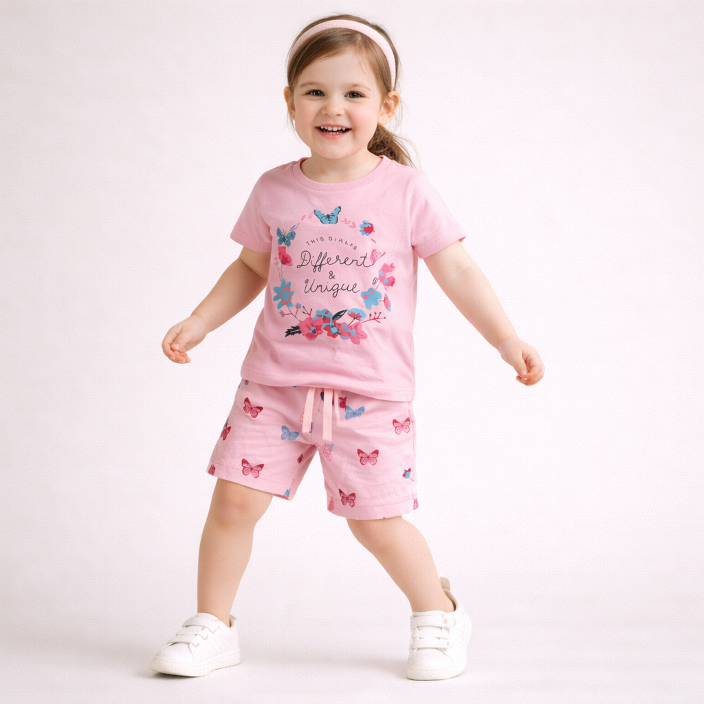 Pretty Butterfly Dreams Cotton Shorts Set