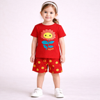 Primark Sunflower Red Cotton Shorts Set
