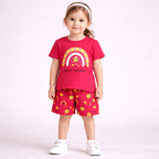 Hello Sunshine Rainbow Cotton Shorts Set
