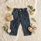 Zara Polka Dot Denim Jeans – Soft Elastic Waist