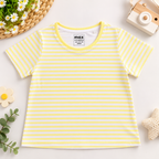 Yellow & White Striped Cotton T-Shirt