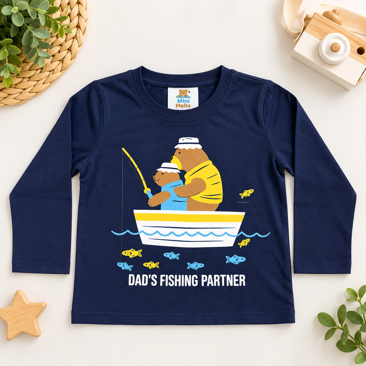 Navy Blue “Dad’s Fishing Partner” Full Sleeve T-Shirt
