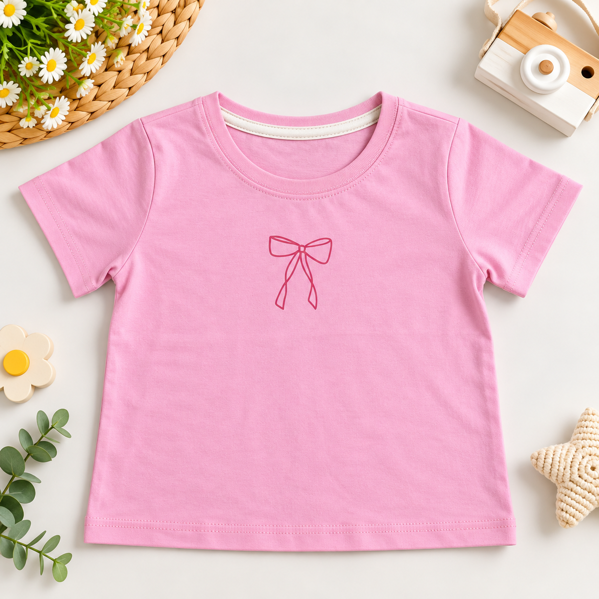 Pink Bow Print T-Shirt