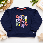Girls Navy Blue Good Looking Embroidered Sweatshirt