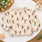 Kids Beige Leopard Print Sweatshirt