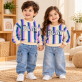 Kids Beige Multicolour Striped Sweatshirt