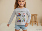 Mario Kart Printed Full Sleeve T-Shirt – Grey
