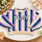 Kids Beige Multicolour Striped Sweatshirt