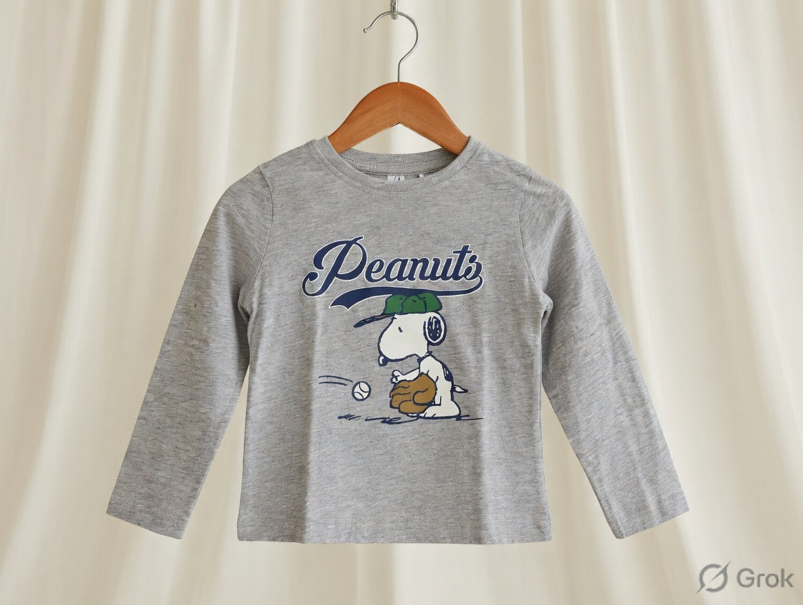 Peanuts Snoopy Printed Full Sleeve T-Shirt – Grey