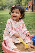 Blush Palm Muslin Co-ord Set (2-Piece)