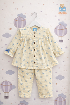Blue Blossom Muslin Co-ord Set (2-Piece)