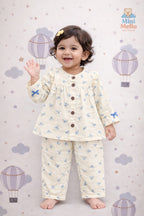 Blue Blossom Muslin Co-ord Set (2-Piece)