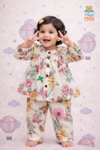Bright Flowers Muslin Co-ord Set (2-Piece)