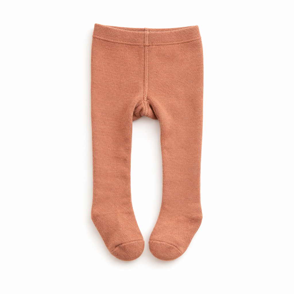 Kiabi Cotton Knit Solid Tights- Rust Brown