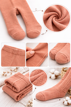 Kiabi Cotton Knit Solid Tights- Rust Brown