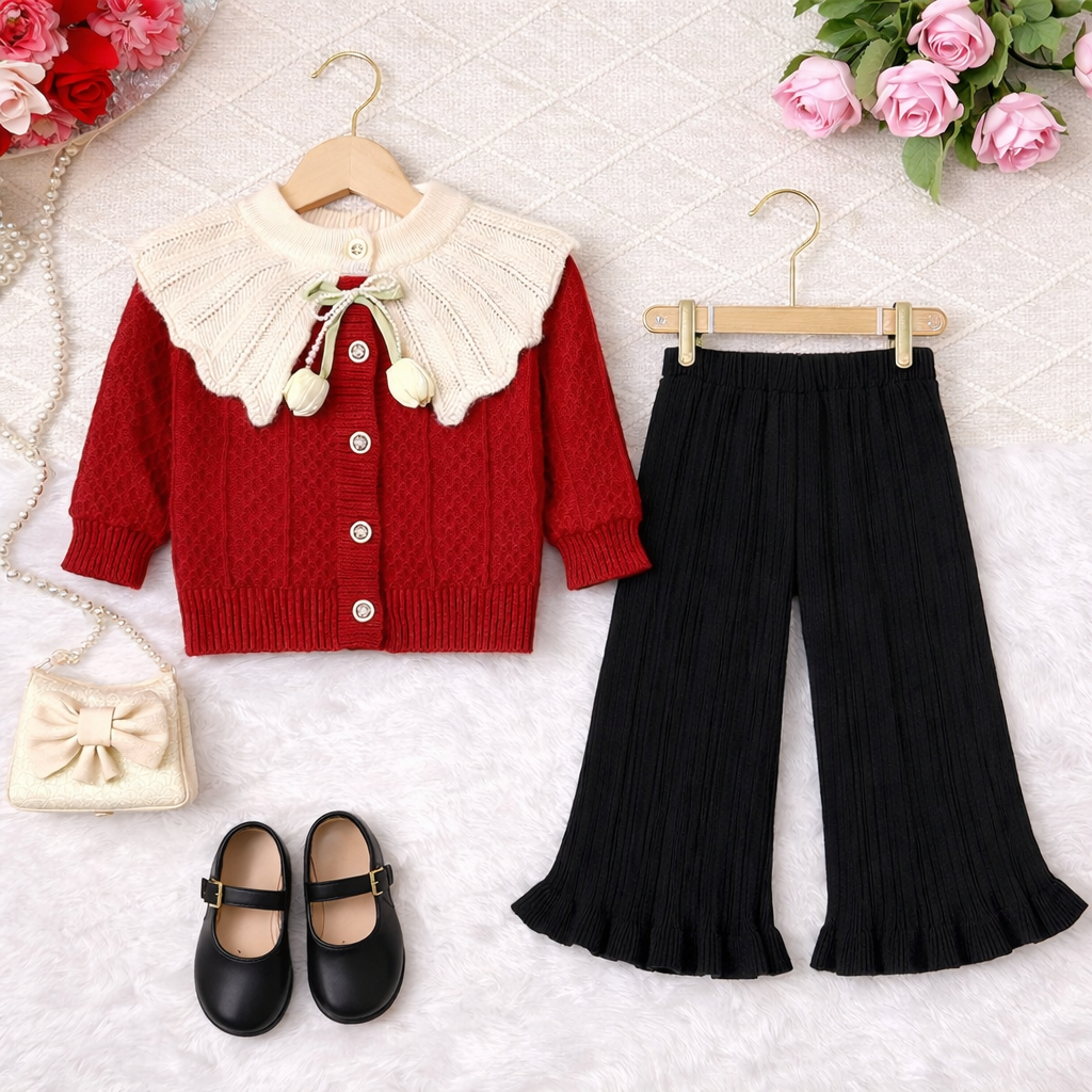 Red Knit Co-ord Set