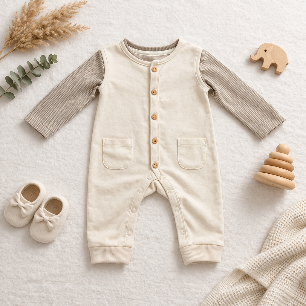 Cream Cuddle Romper Set