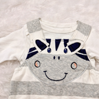Zebra Face Striped Baby Romper Set
