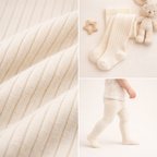 Kiabi Cotton Knit Solid Tights- Cream