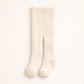 Kiabi Cotton Knit Solid Tights- Cream