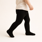 Kiabi Cotton Knit Solid Tights- Black